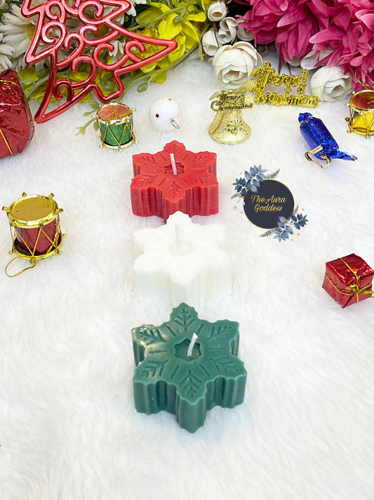 Snowflake christmas candle