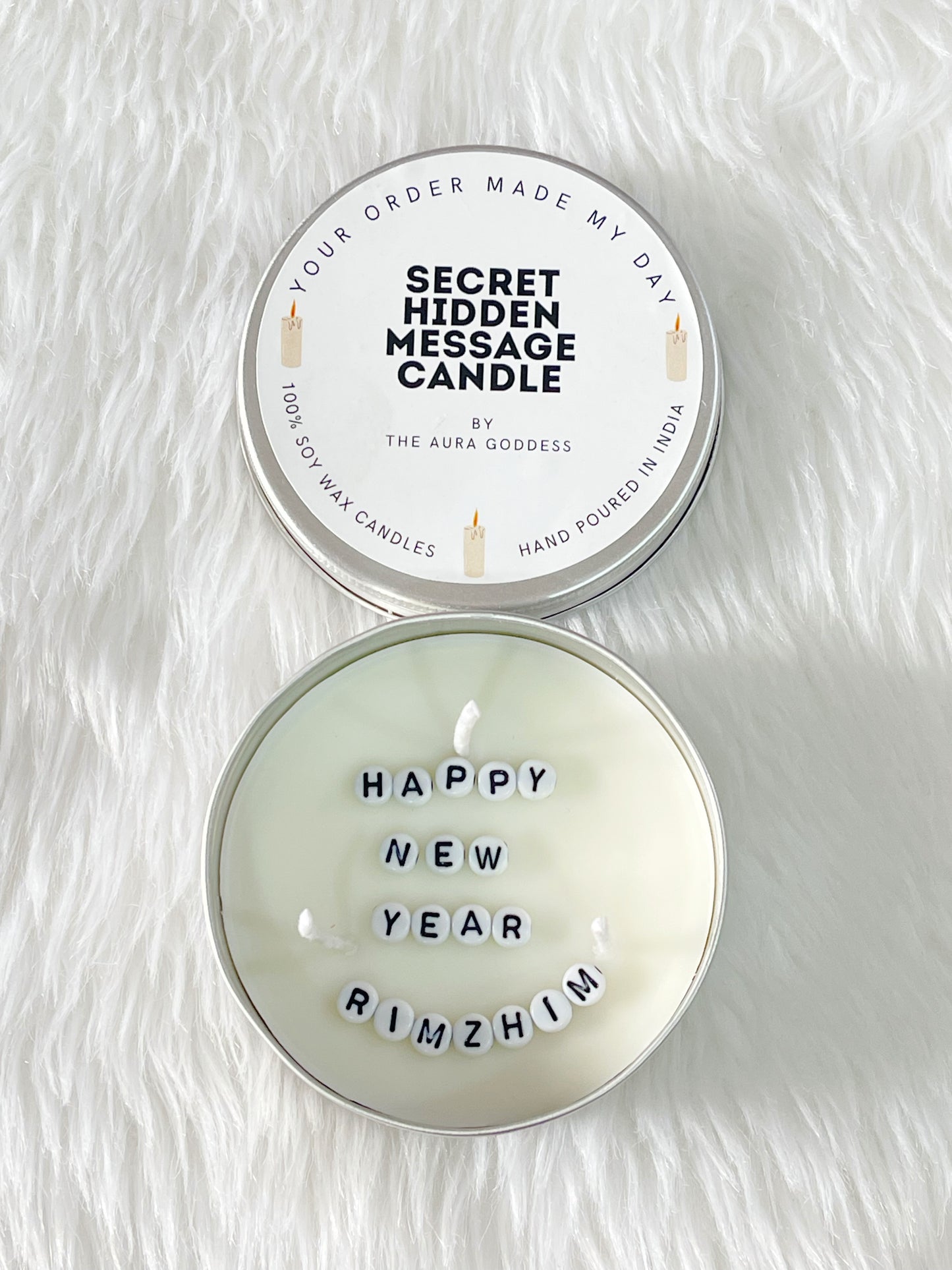 Secret hidden message candle