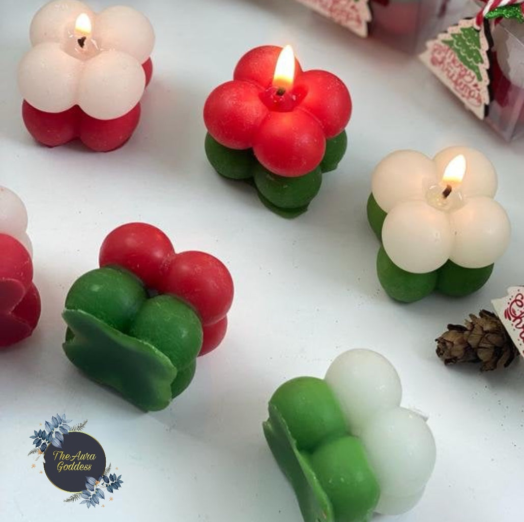 Christmas theme 2 Mini Bubble Candle