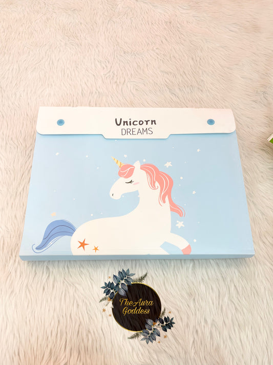 Unicorn file folder with 12 pockets