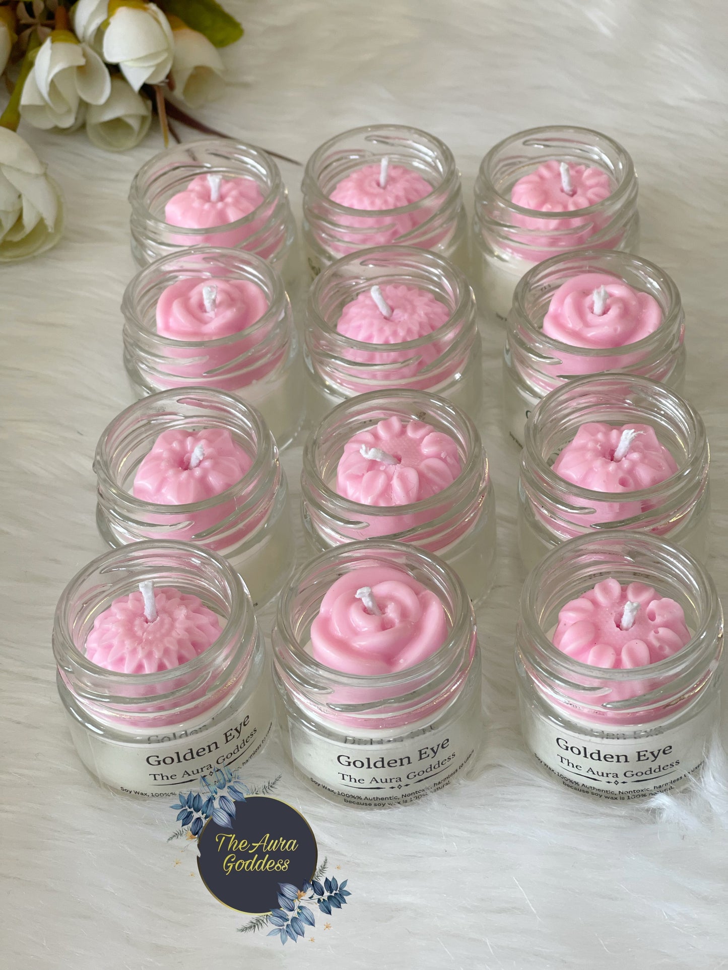 Mini glass jar with topping