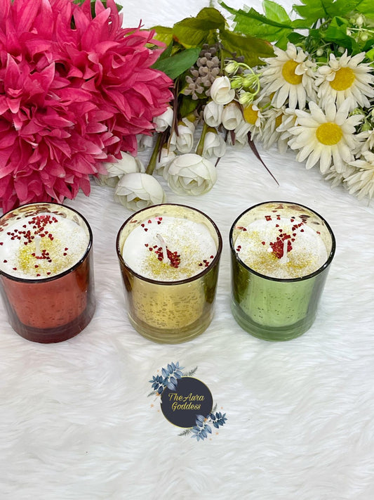 GLITTER GLASS JAR CANDLES