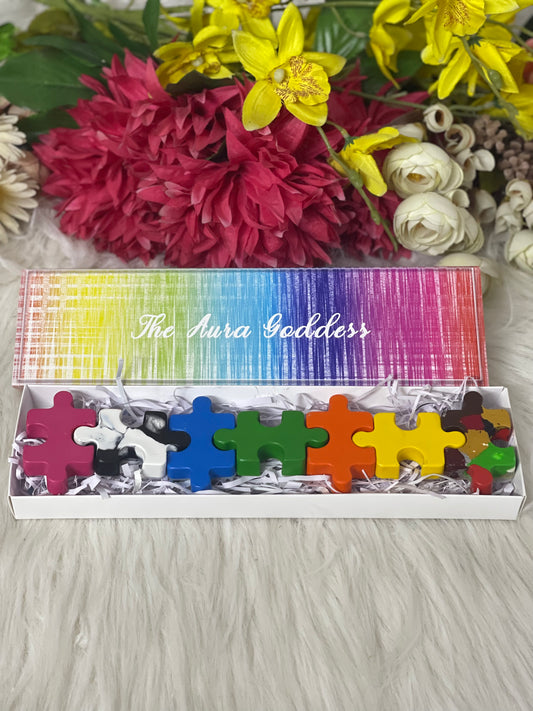 Puzzle crayons set of 7