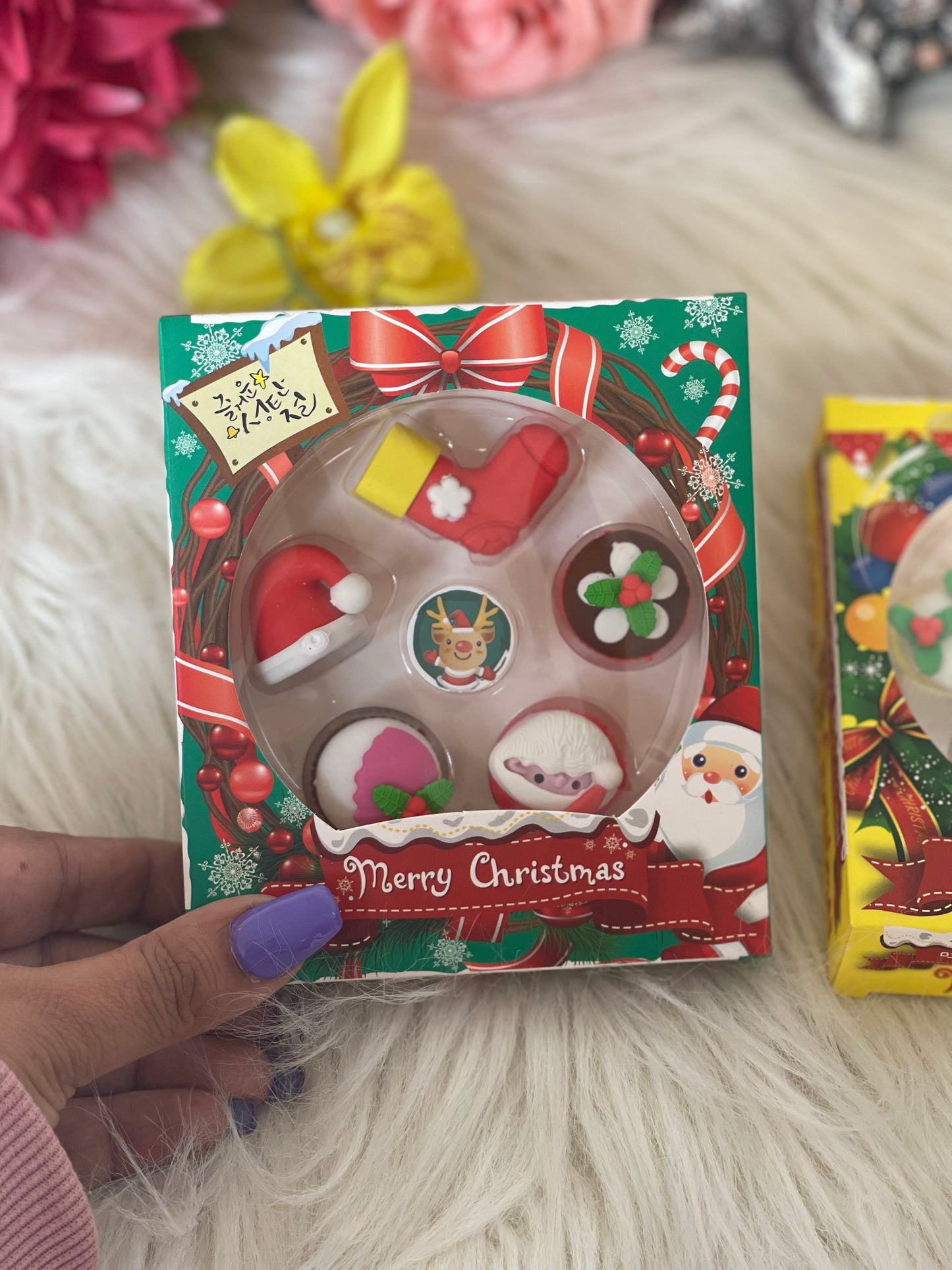 Christmas erasers pack of 6
