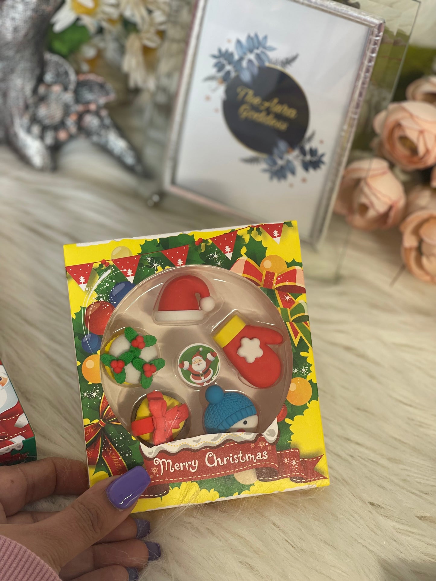 Christmas erasers pack of 6