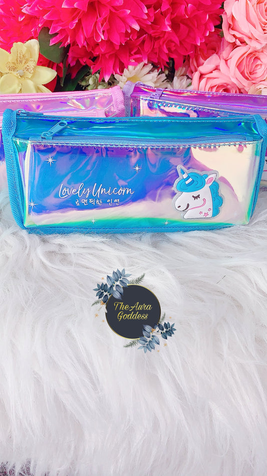 Unicorn holographic jumbo stationery pouch