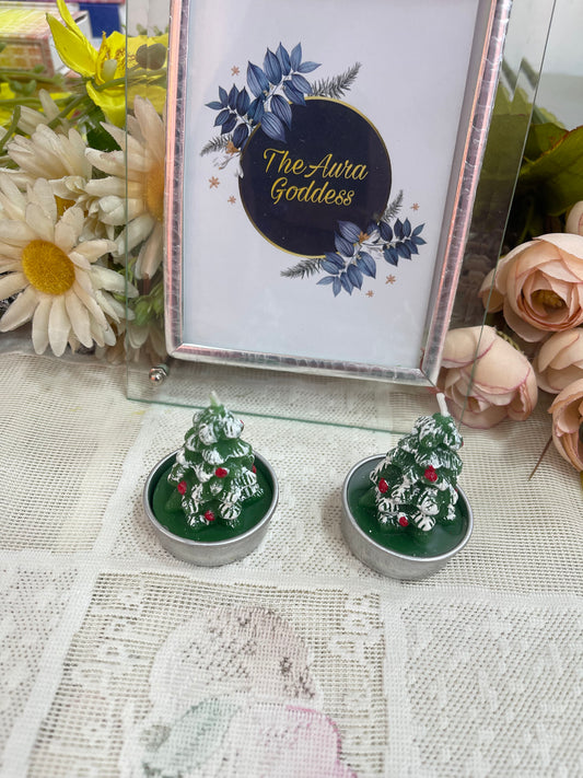 Christmas tree candle pack of 2