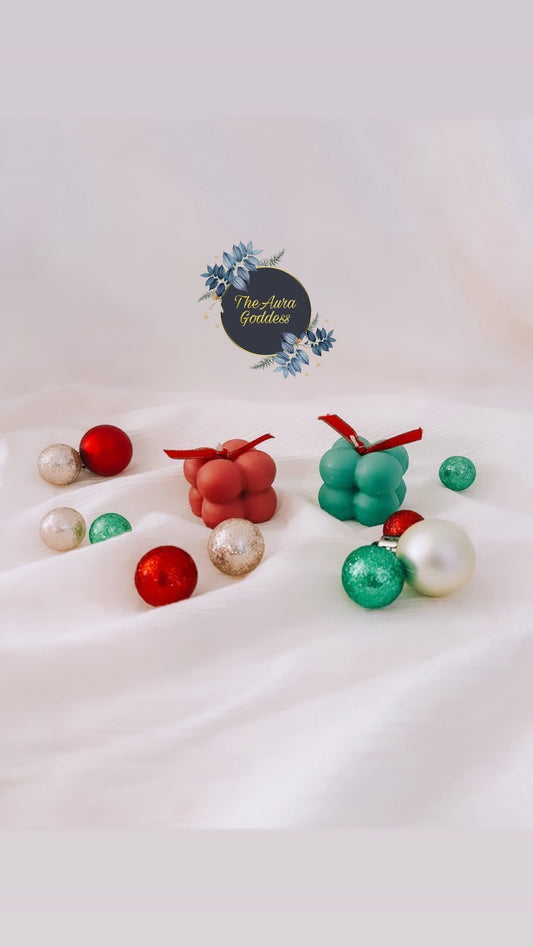 Christmas theme 2 Mini Bubble Candle