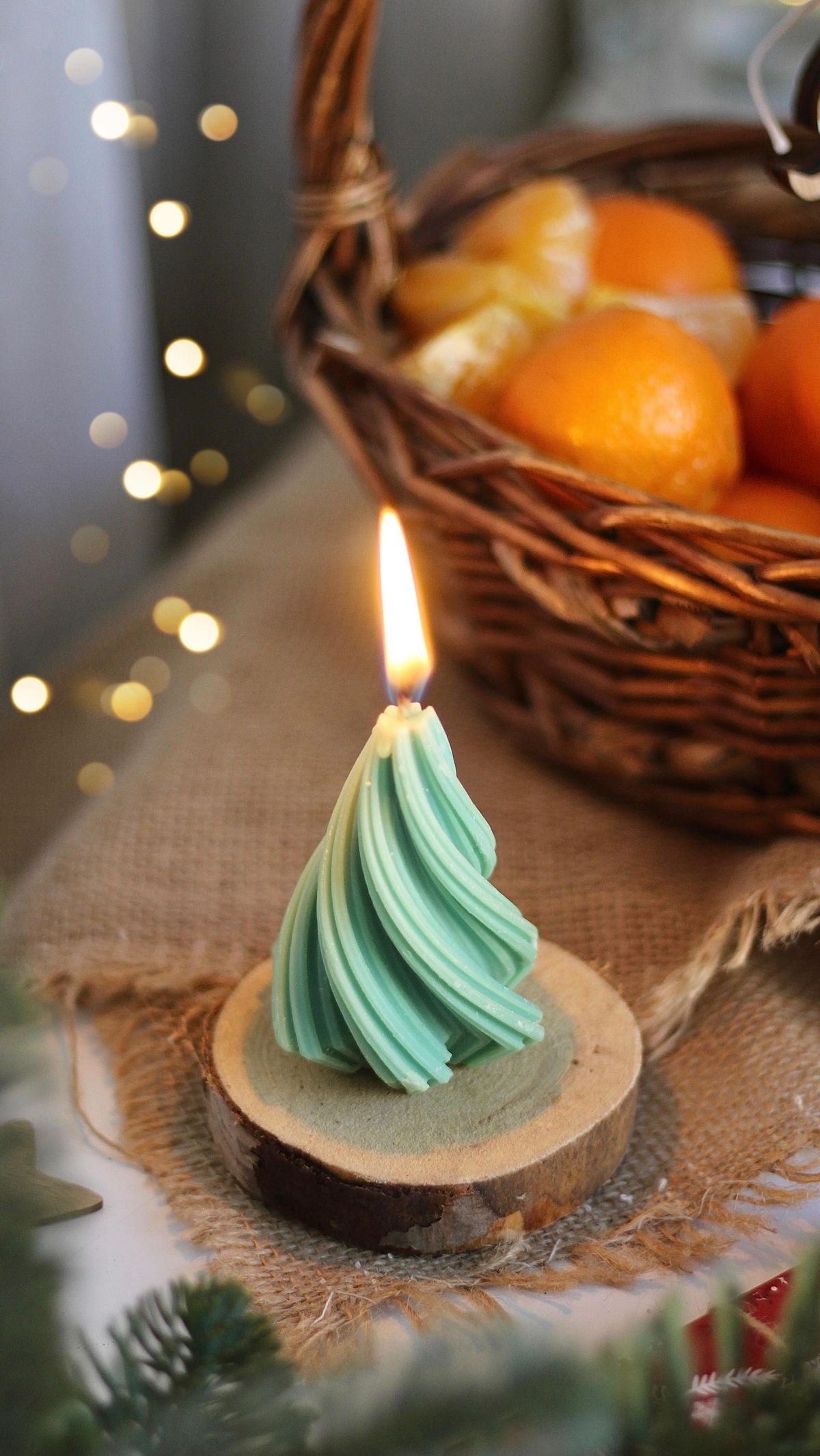 Christmas Swirl tree Candle