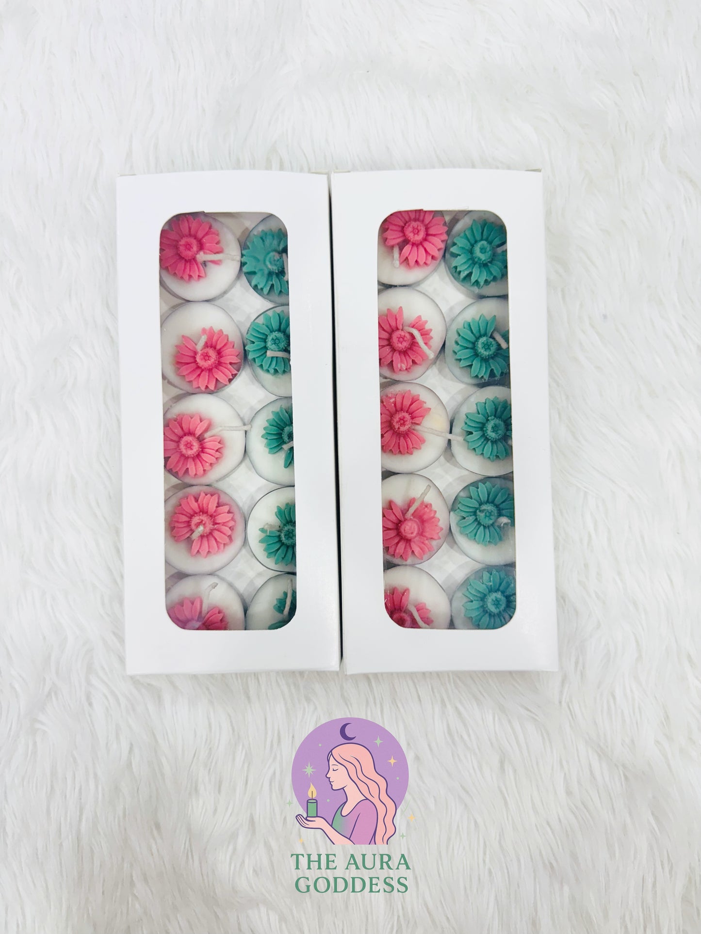 Flower tea light candle gift box