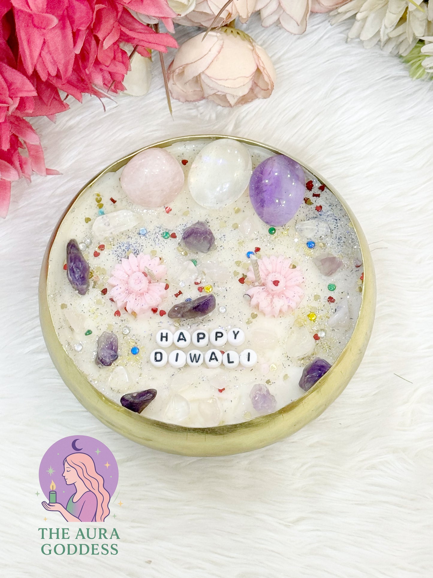 Diwali Crystal Urli Candle