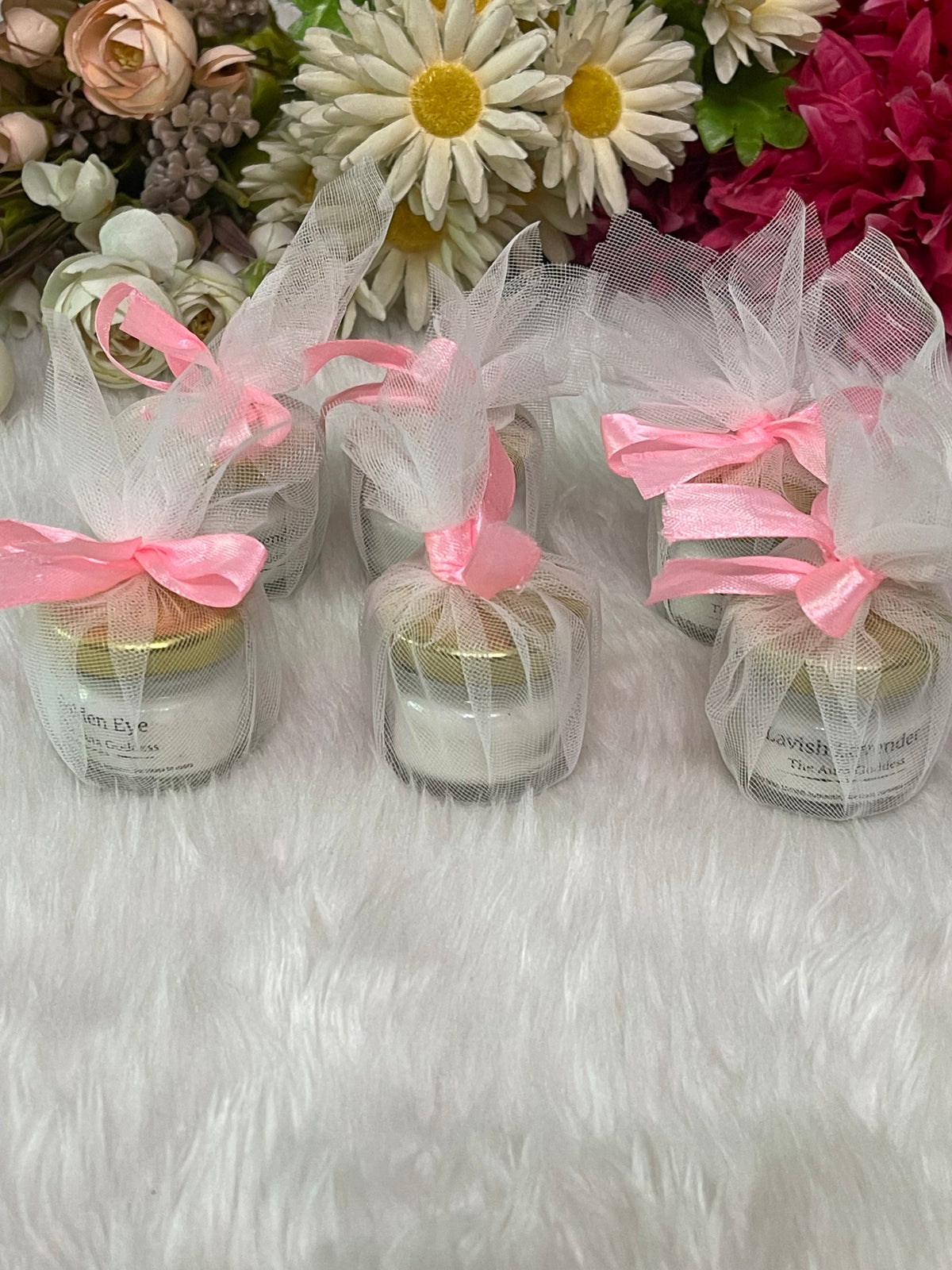 White Tulle Net + Pink Satin Ribbon - Return Gift Favourite
Most Ordered for Birthday, Wedding, Baby Shower Return Gifts
Customizable Fragrance: Vanilla / Rose / Jasmine