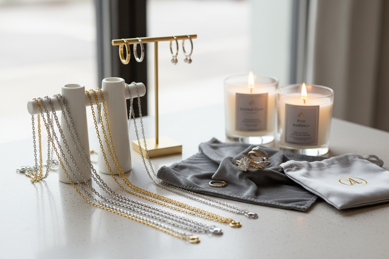 anti tarnish jewellery and candles