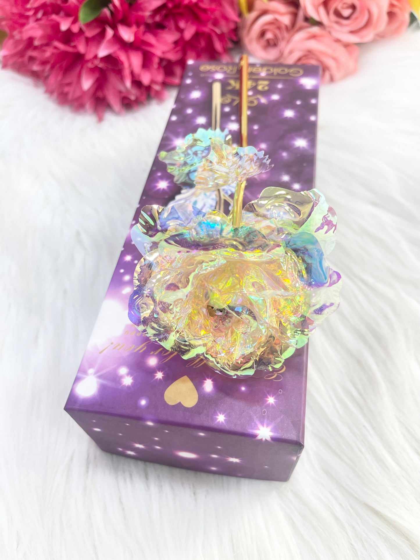 Galaxy rose with gift box