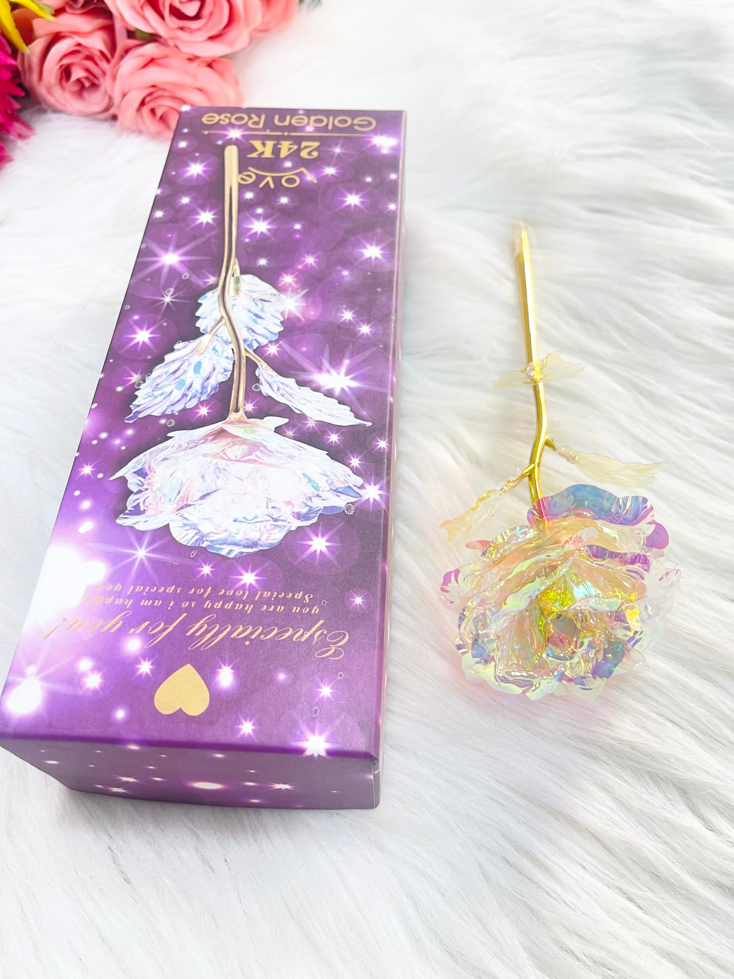 Galaxy rose with gift box