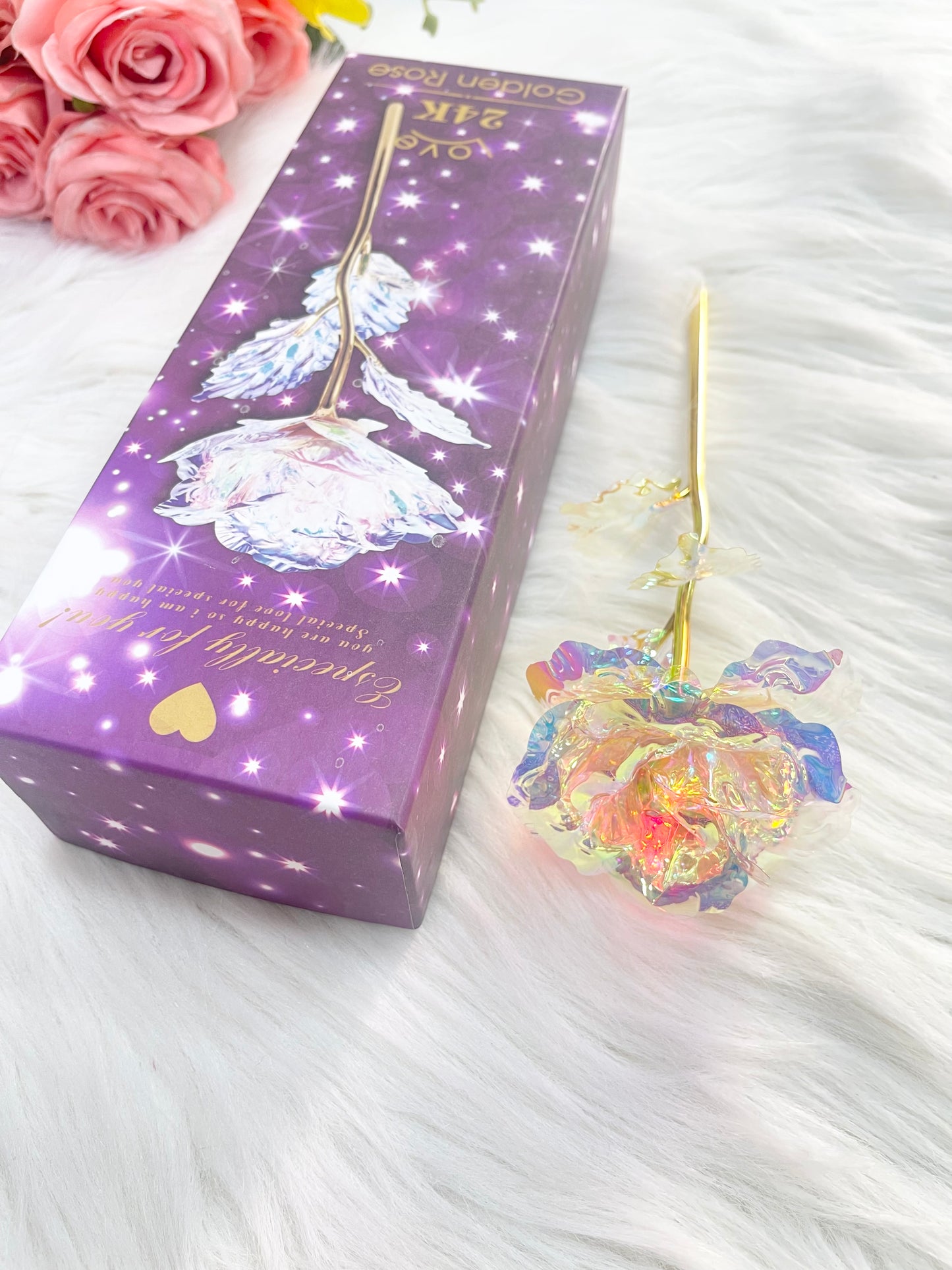 Galaxy rose with gift box