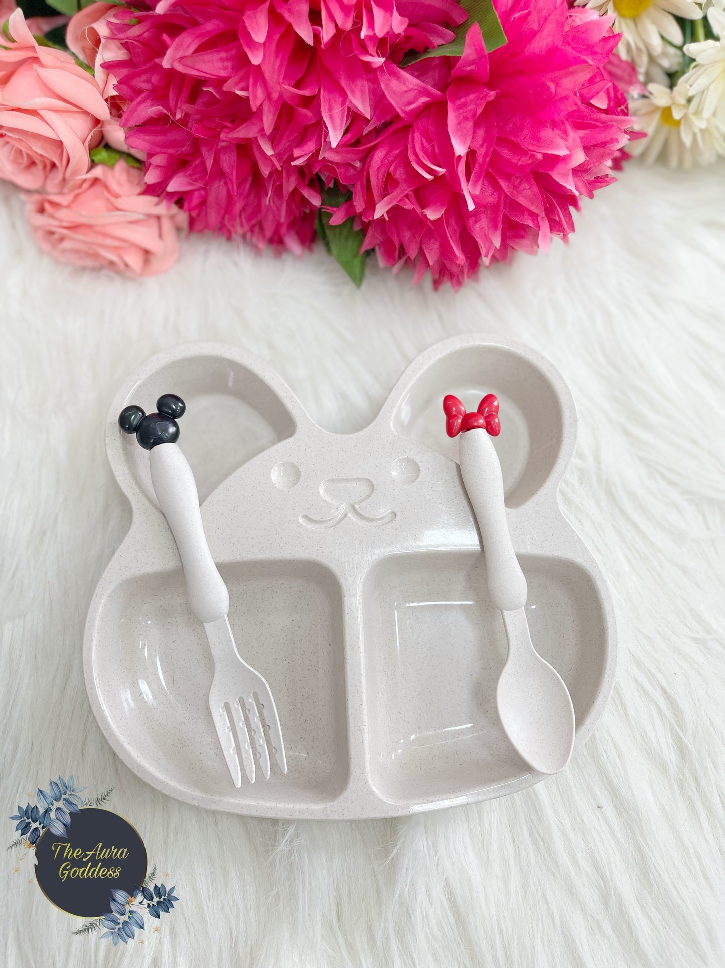 MICKEY MOUSE PLATE WITH CUTLERY