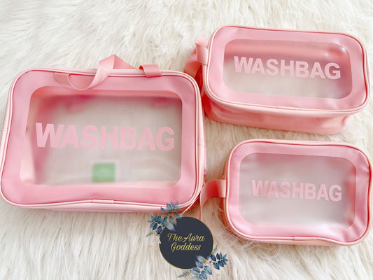 Wash makeup bags set of 3