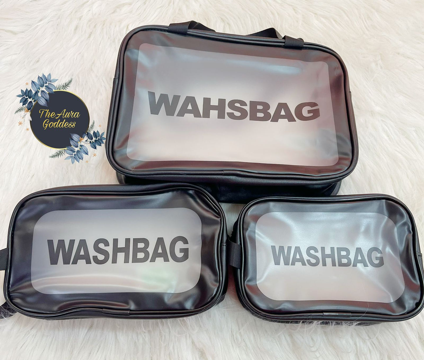 Wash makeup bags set of 3