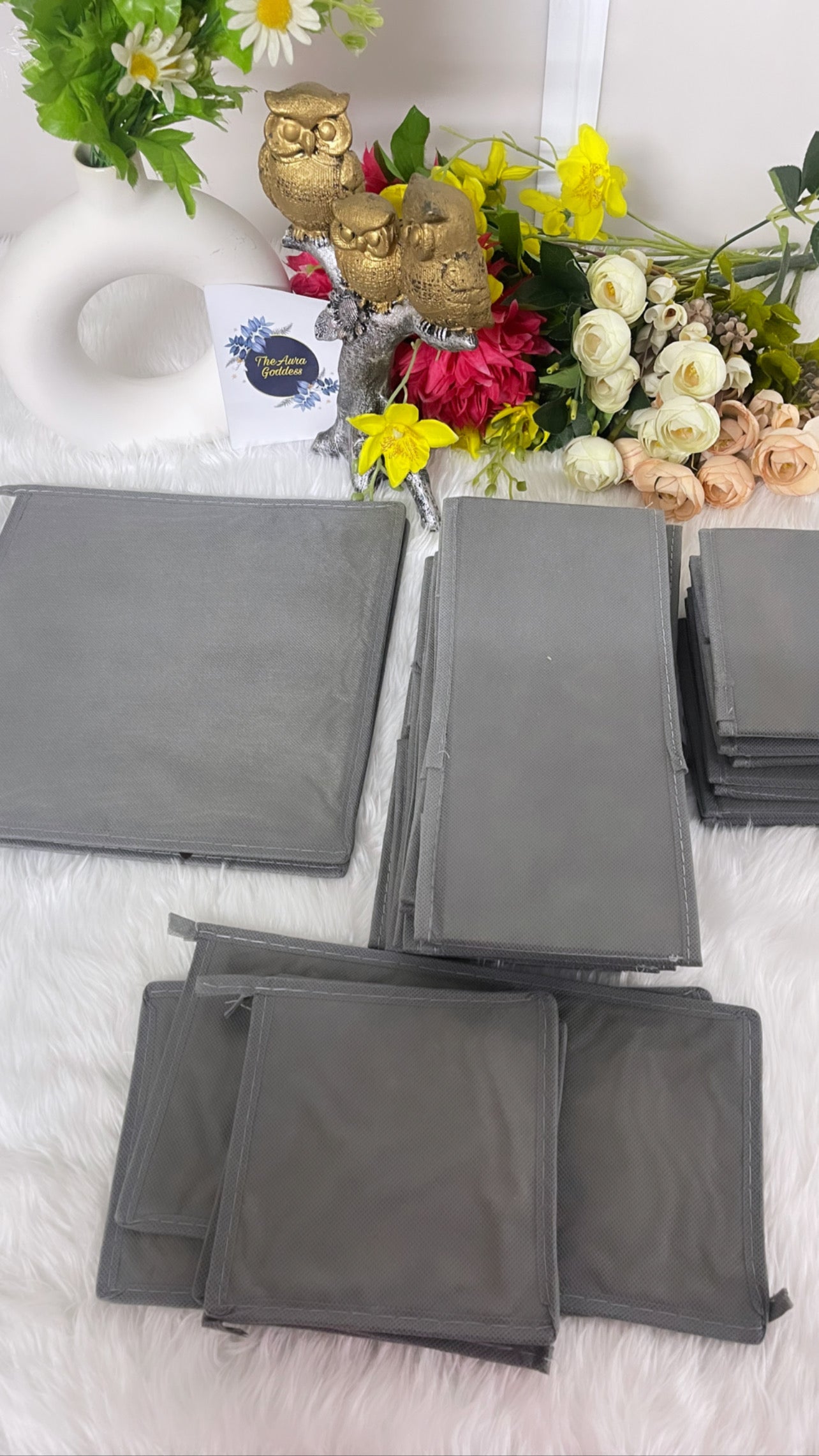 Grey drawer organization set of 8