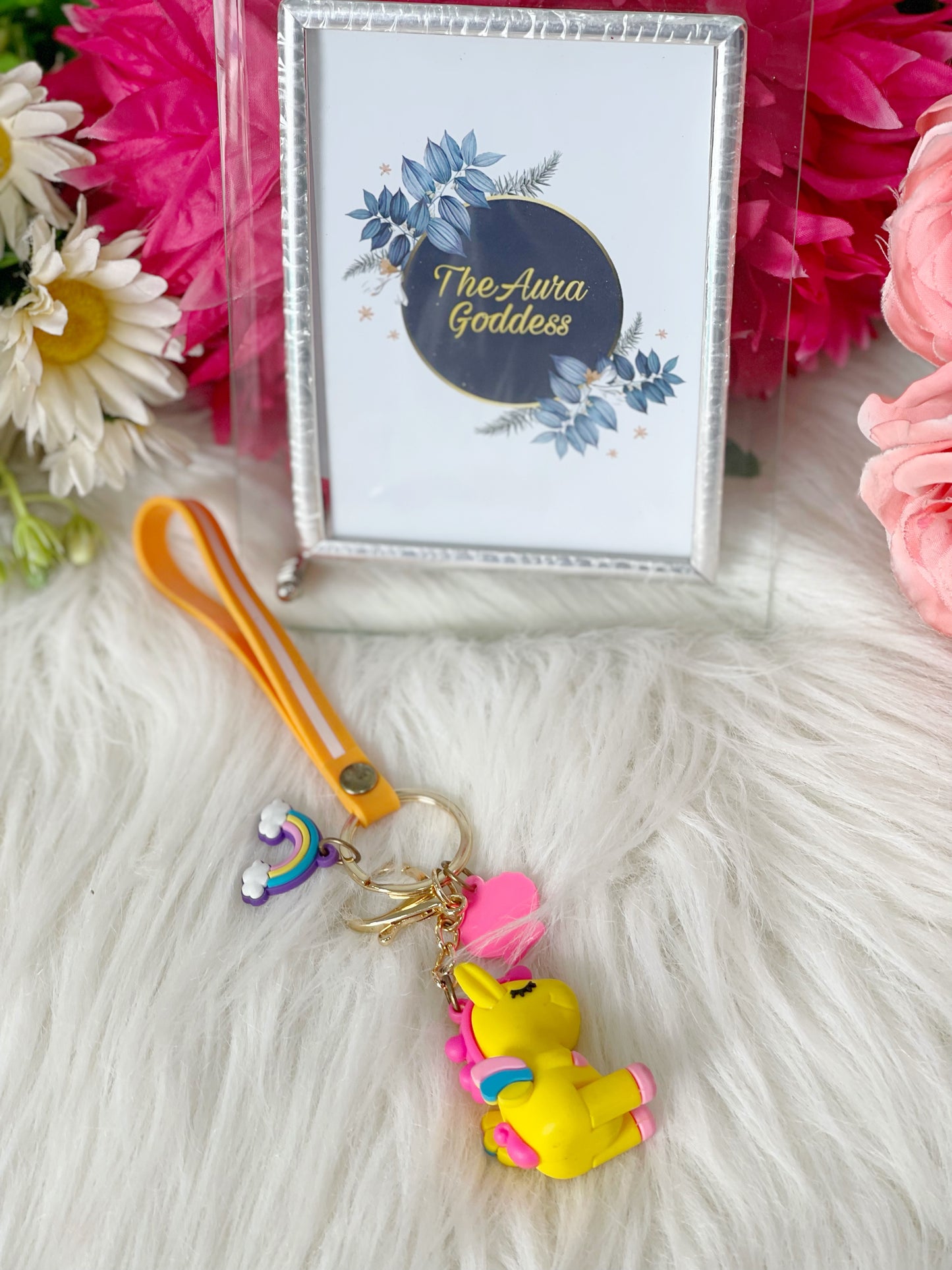 Unicorn charm keychain