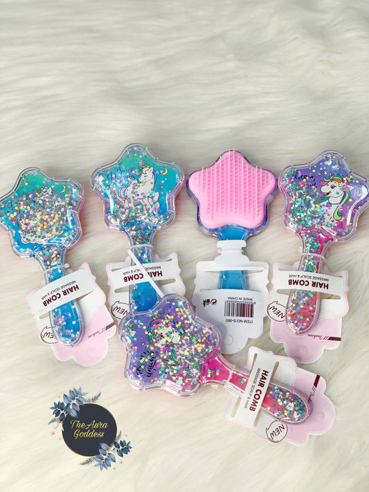 Unicorn glitter brush comb