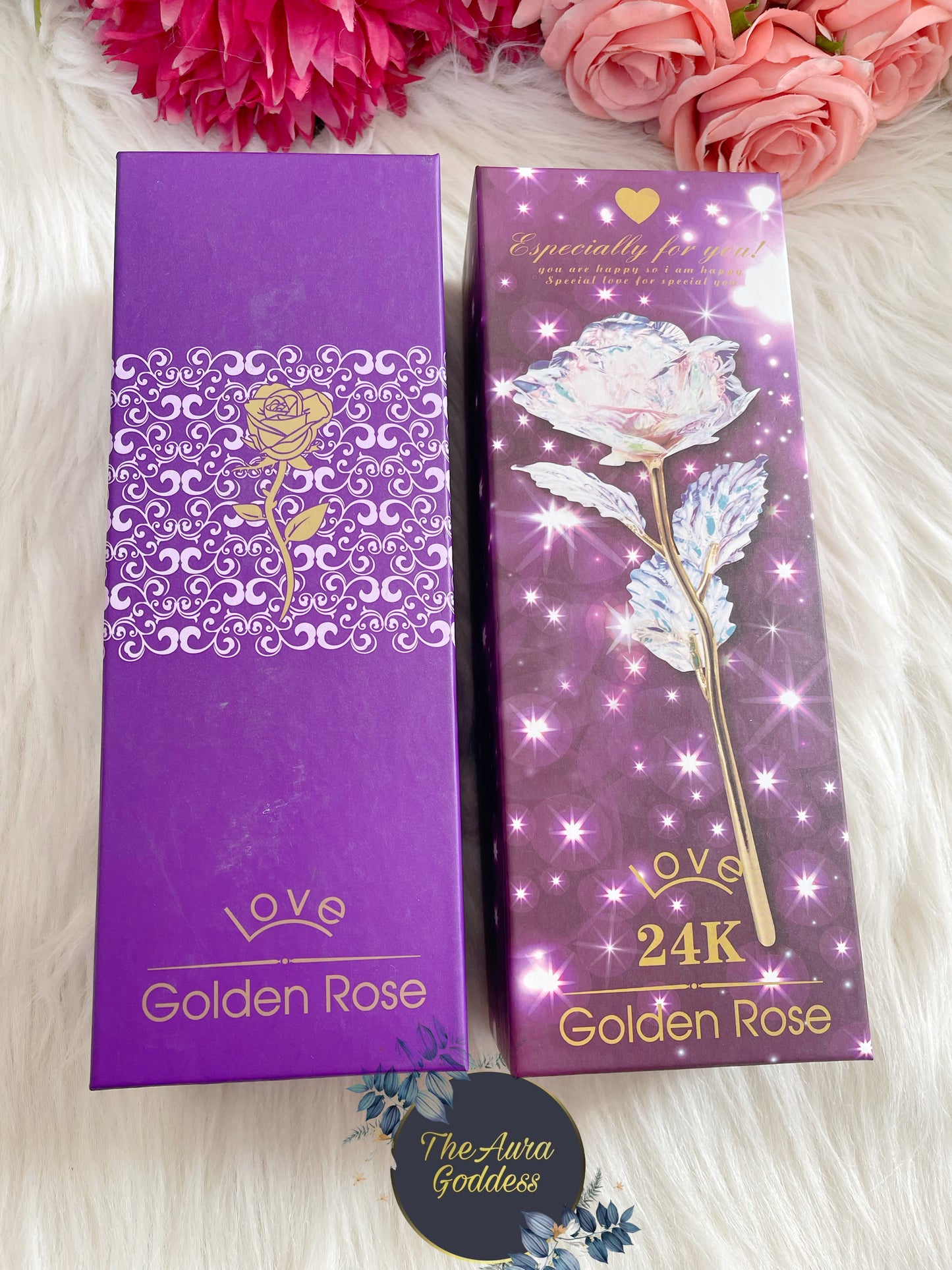 Galaxy rose with gift box