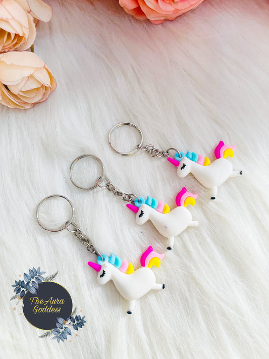 Unicorn rainbow keychain