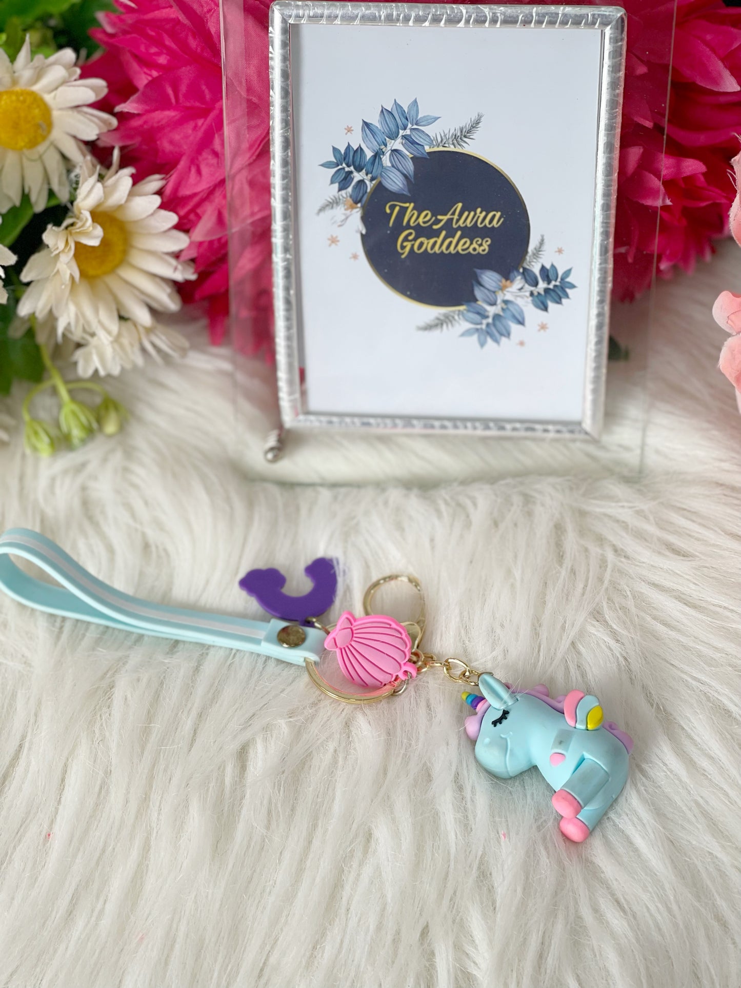 Unicorn charm keychain