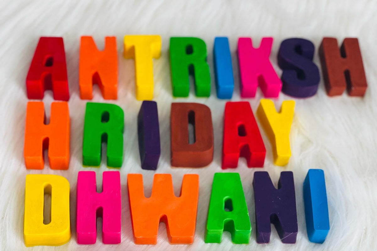 Single color blue personalized name crayons spelling custom name handmade non-toxic wax crayons for boys birthday return gift by The Aura Goddess